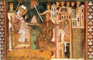 Picture of Pope Sylvester I and Constantine